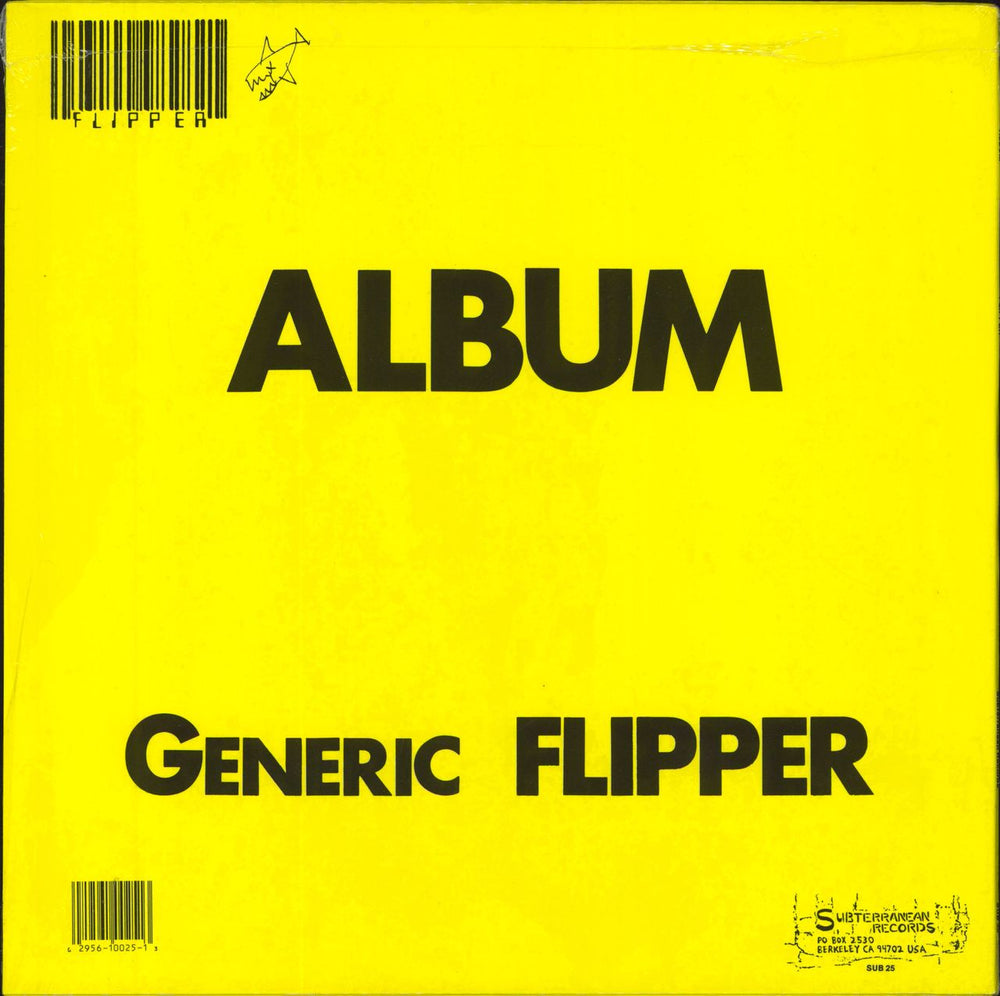 Flipper Album - Generic Flipper - Yellow / Black Splatter + Inserts US vinyl LP album (LP record) 029561002513