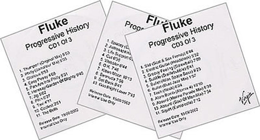 Fluke Progressive History UK Promo CD-R acetate CD ACETATE