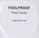 Foolproof Paper House UK Promo CD-R acetate CD-R ACETATE