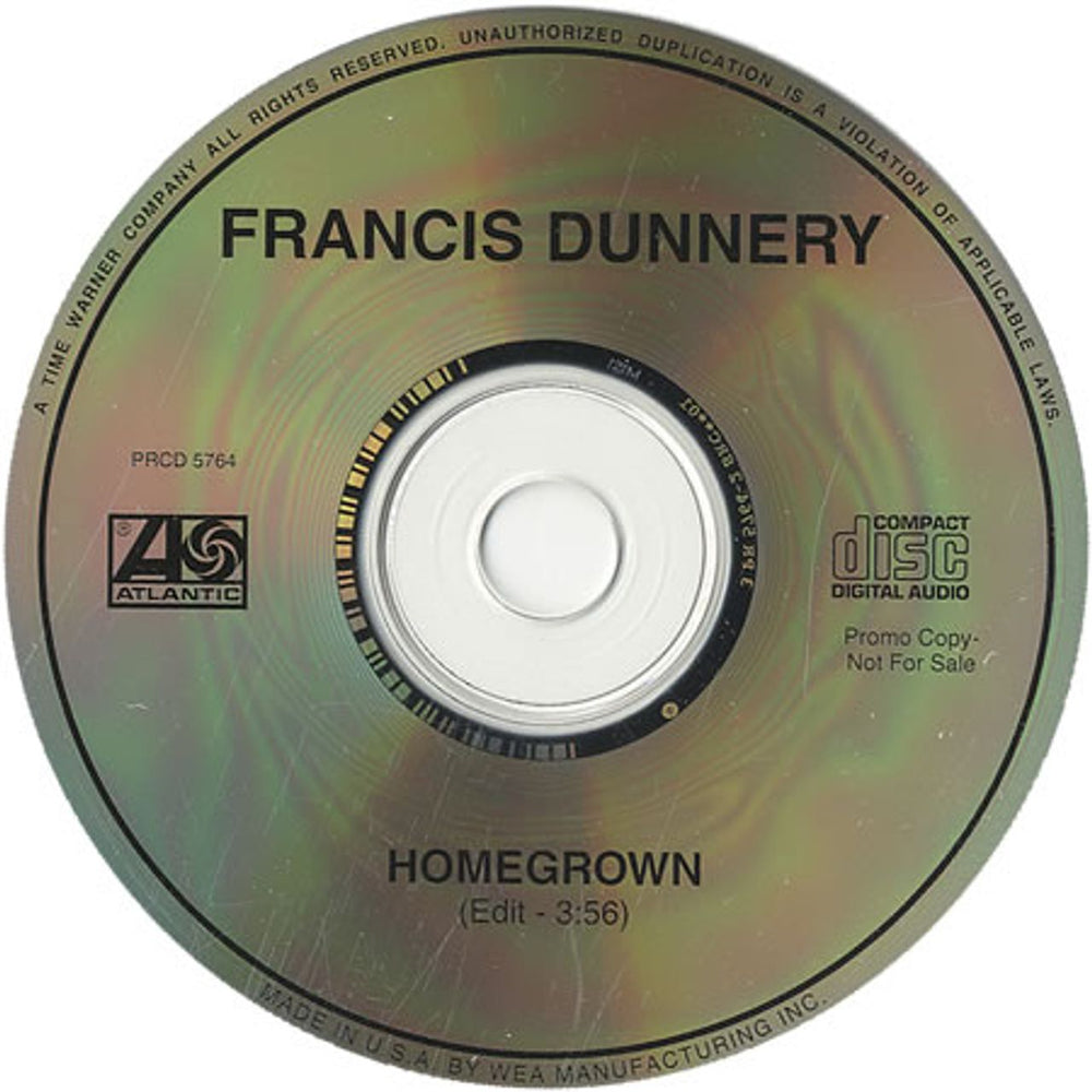 Francis Dunnery Homegrown US Promo CD single (CD5 / 5") PRCD-5764