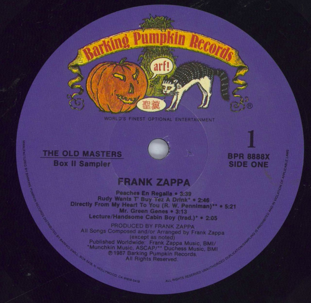 Frank Zappa The Old Masters Box Two Sampler US Promo vinyl LP album (LP record) ZAPLPTH819182