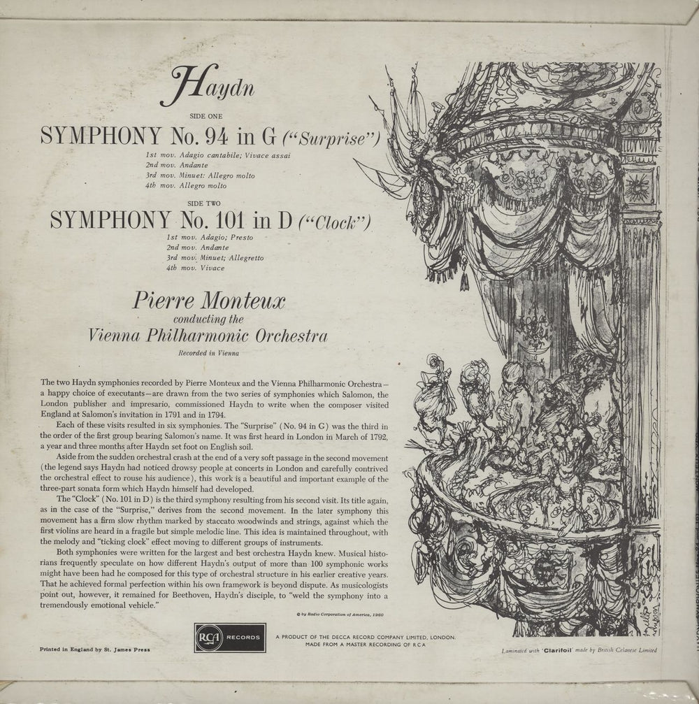 Franz Joseph Haydn Haydn: Symphonies Nos. 94 And 101 UK vinyl LP album (LP record)