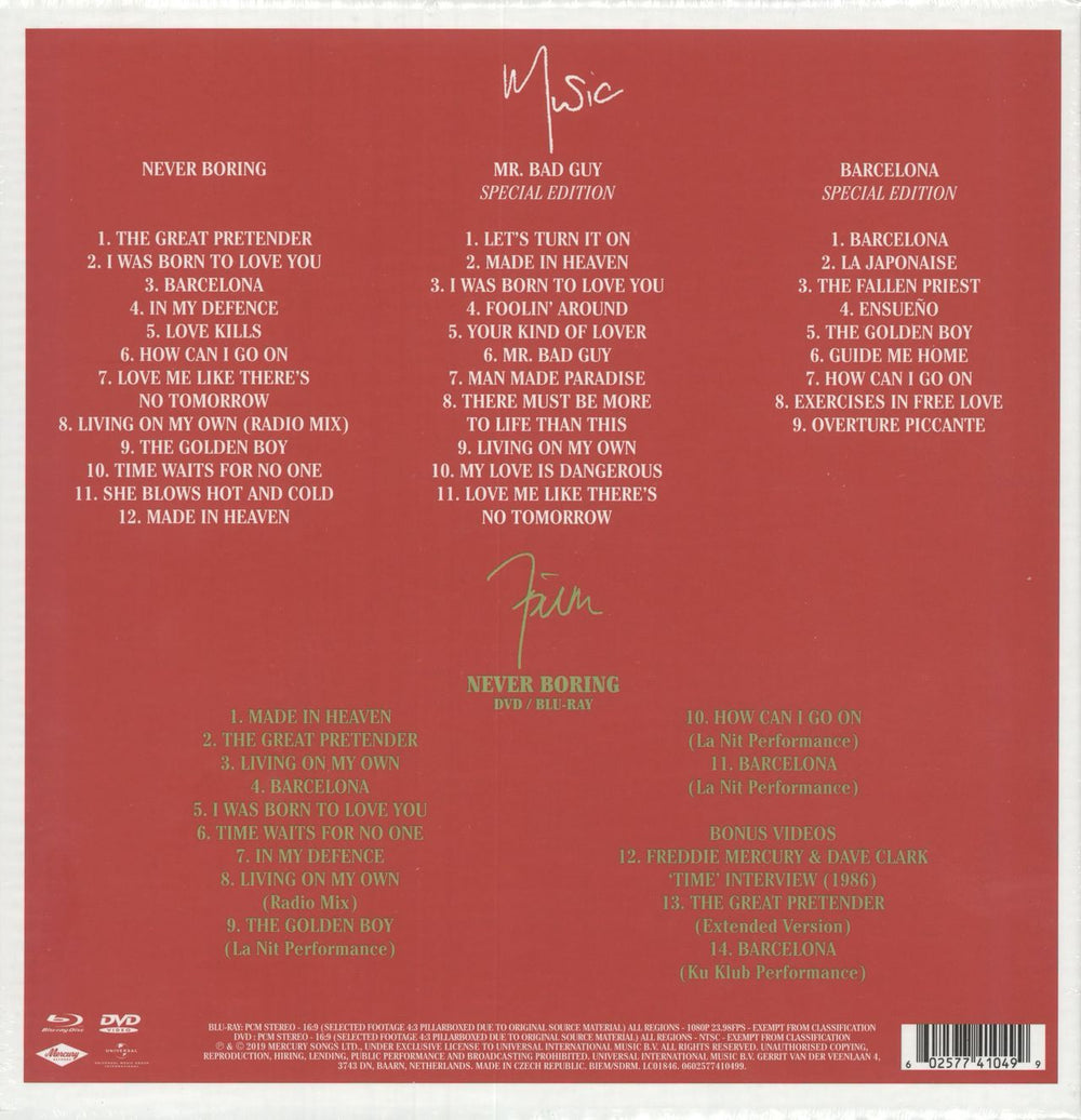 Freddie Mercury Never Boring - Deluxe Edition Box - Sealed UK 3-disc CD/DVD Set 602577410499