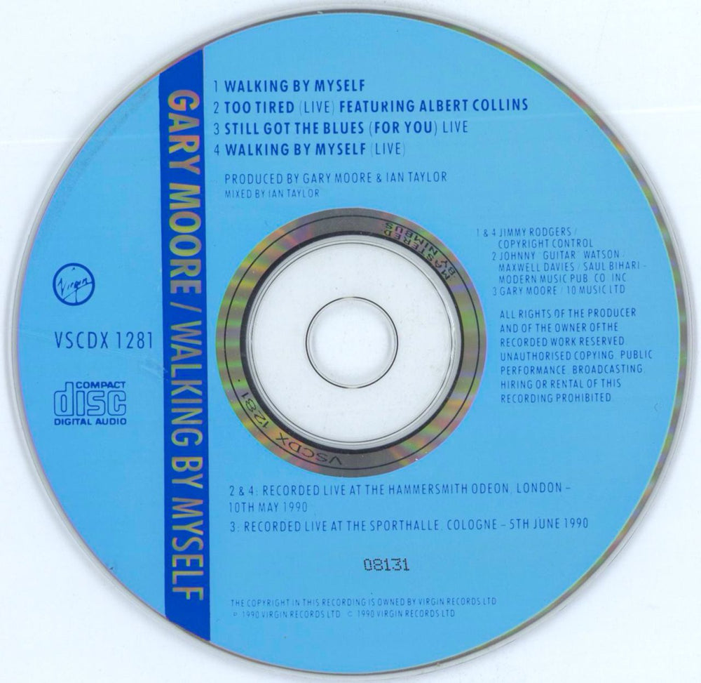 Gary Moore Walking By Myself UK CD single (CD5 / 5") MOOC5WA01092