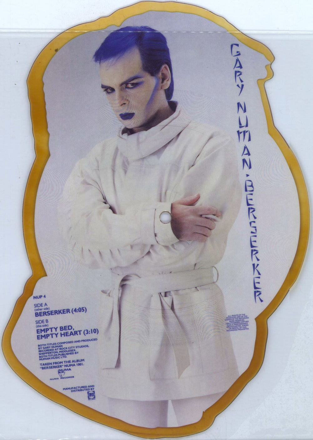 Gary Numan Berserker - Tea Stain UK shaped picture disc (picture disc vinyl record)