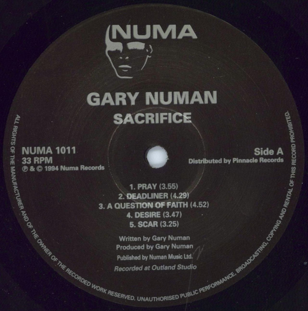 Gary Numan Sacrifice UK vinyl LP album (LP record) NUMLPSA793344