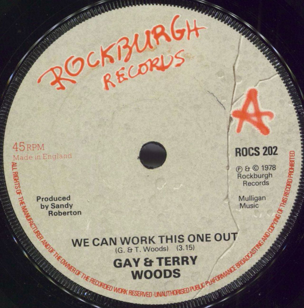 Gay & Terry Woods We Can Work This One Out UK 7" vinyl single (7 inch record / 45) ROCS202