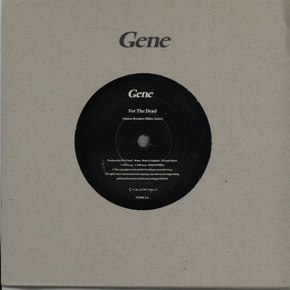 Gene For The Dead - 2nd UK 7" vinyl single (7 inch record / 45) 7COST6