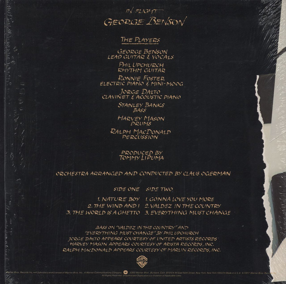 George Benson In Flight - Open Shrink US vinyl LP album (LP record)