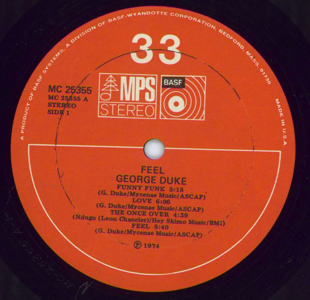 George Duke Feel US vinyl LP album (LP record) GA9LPFE805015