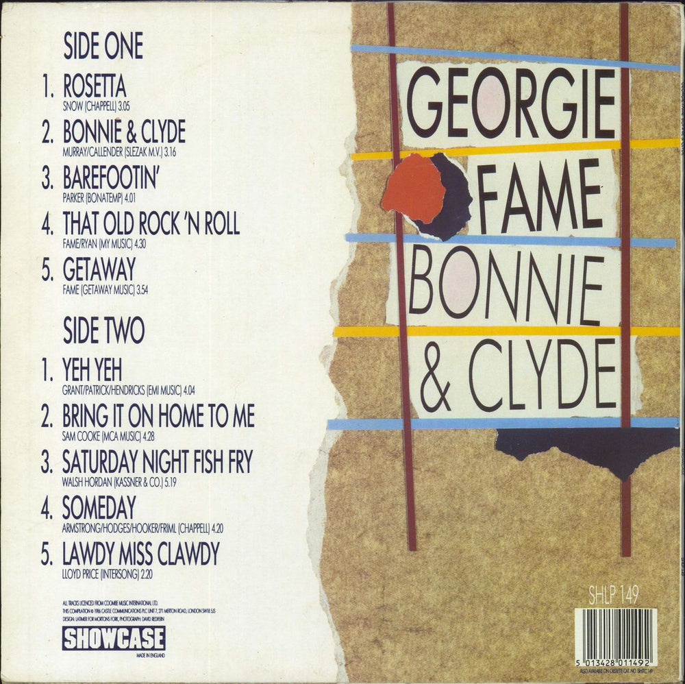 Georgie Fame Bonnie & Clyde UK vinyl LP album (LP record) 5013428011492