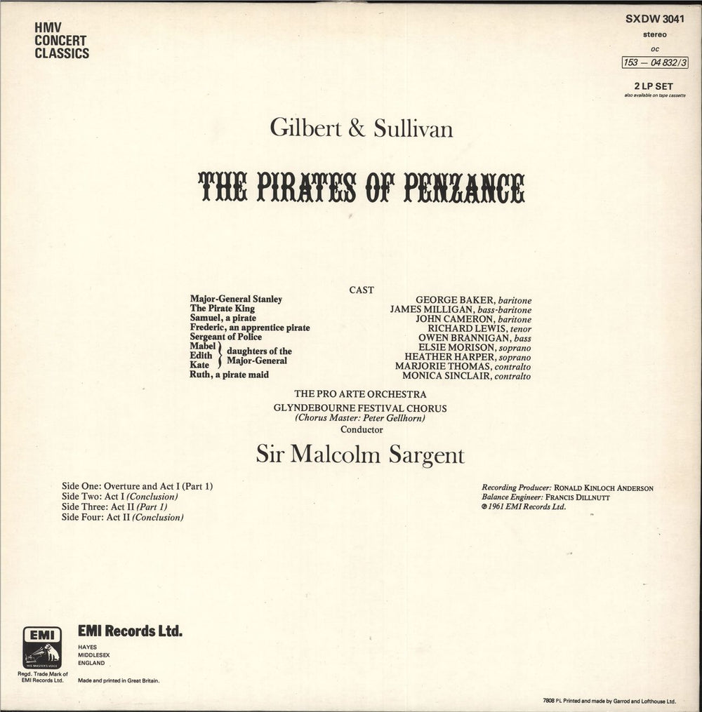 Gilbert & Sullivan The Pirates Of Penzance - 78 UK 2-LP vinyl record set (Double LP Album)