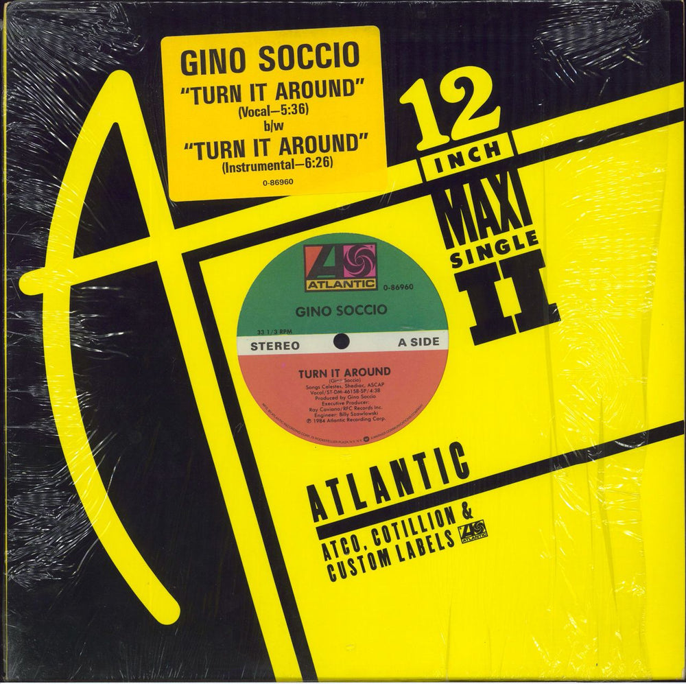 Gino Soccio Turn It Around - stickered shrink US 12" vinyl single (12 inch record / Maxi-single) 0-86960