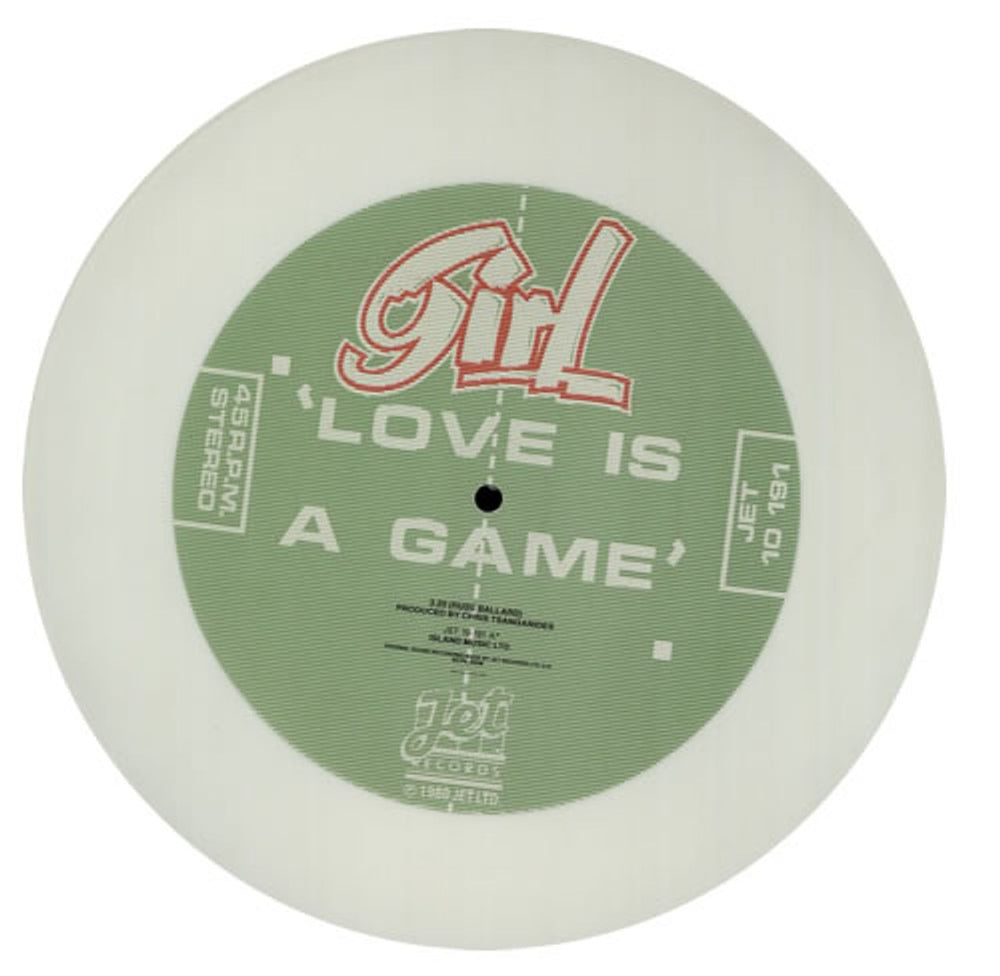 Girl Love Is A Game - White Vinyl UK 10" vinyl single (10 inch record) JET10191