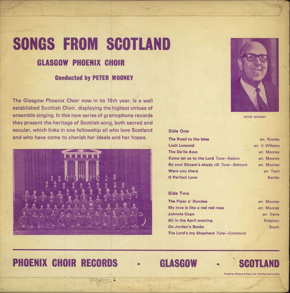 Glasgow Phoenix Choir Songs From Scotland - Autographed UK vinyl LP album (LP record)