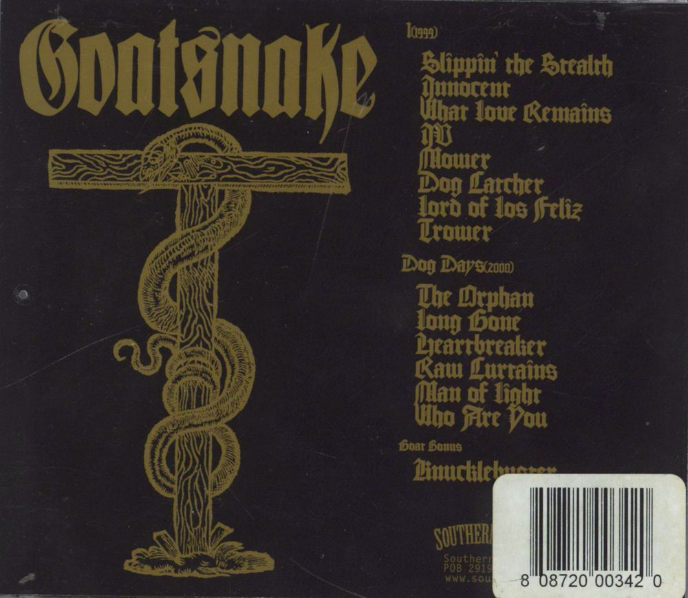 Goatsnake I + Dog Days US CD album (CDLP) 808720003420