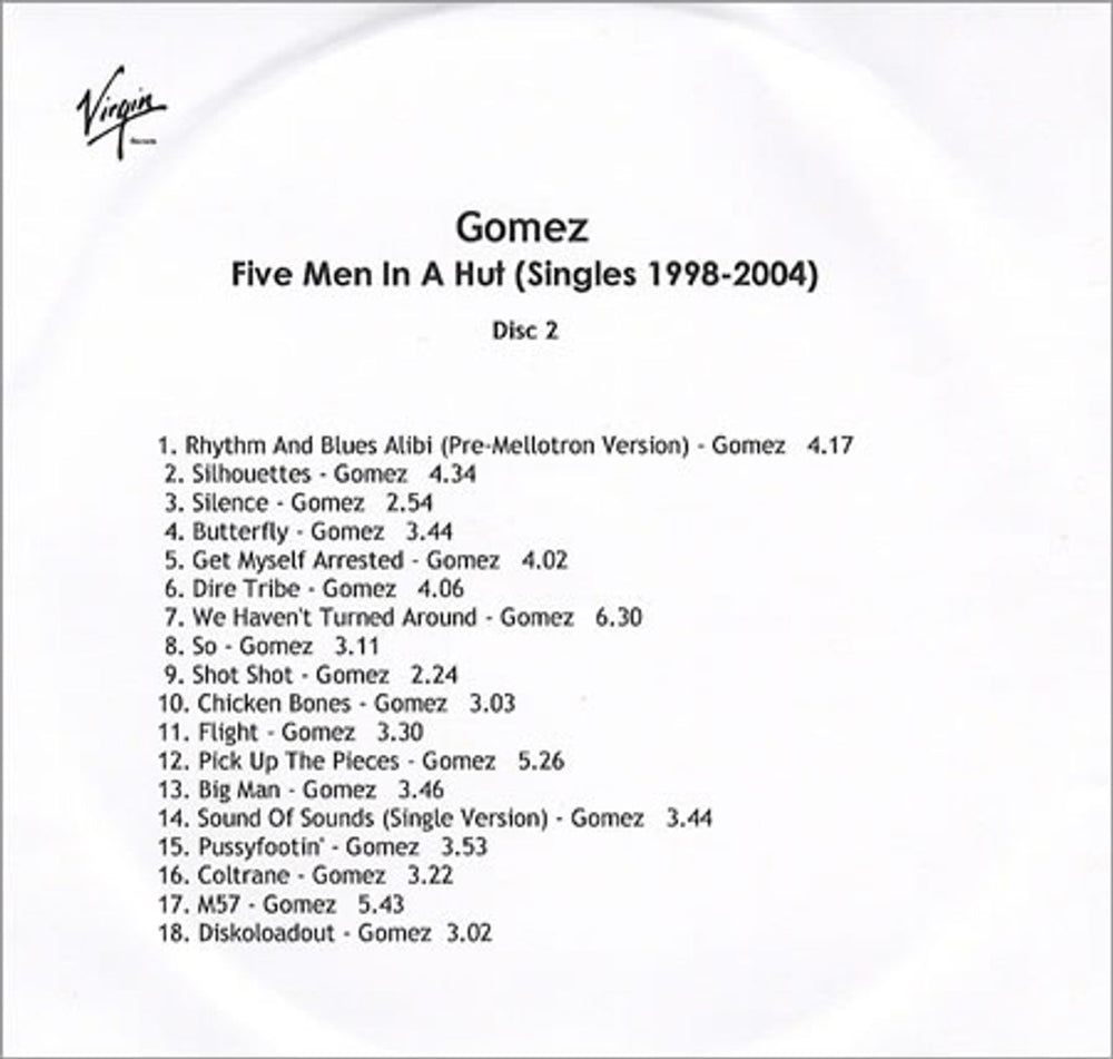 Gomez Five Men In A Hut UK CD-R acetate GMZCRFI383157