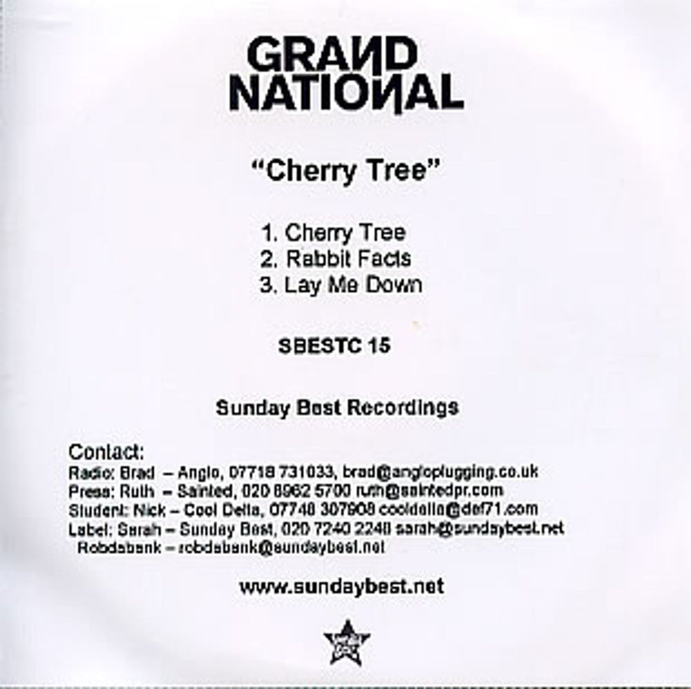 Grand National Cherry Tree UK Promo CD-R acetate CD-R ACETATE