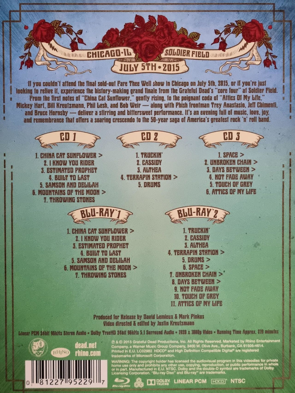 Grateful Dead Fare Thee Well - CD & Blu-Ray Set UK 2-disc CD/DVD set 081227952297