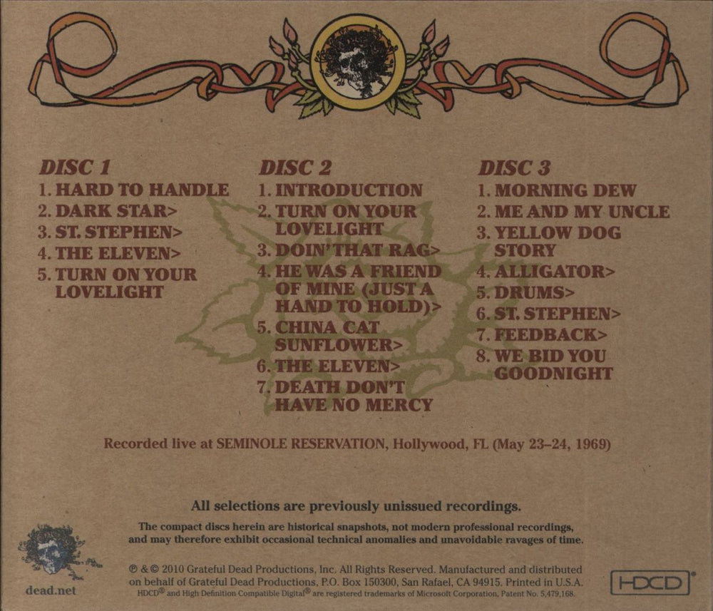Grateful Dead Road Trips Vol. 4 No. 1: Big Rock Pow Wow '69 UK 3-CD album set (Triple CD) 081227978532