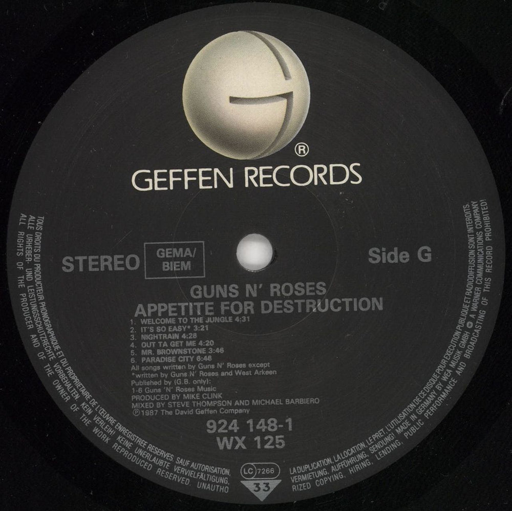 Guns N Roses Appetite For Destruction - 1st + 2 Hype Stickers UK vinyl LP album (LP record) GNRLPAP499328