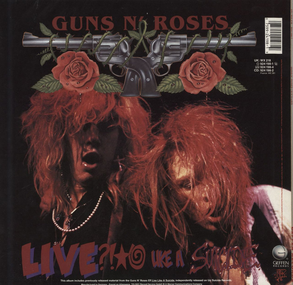 Guns N Roses GN'R Lies - 1st Uncensored Sleeve - Double Stickered 