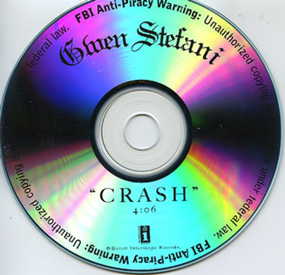 Gwen Stefani Crash US Promo CD-R acetate CD-R ACETATE