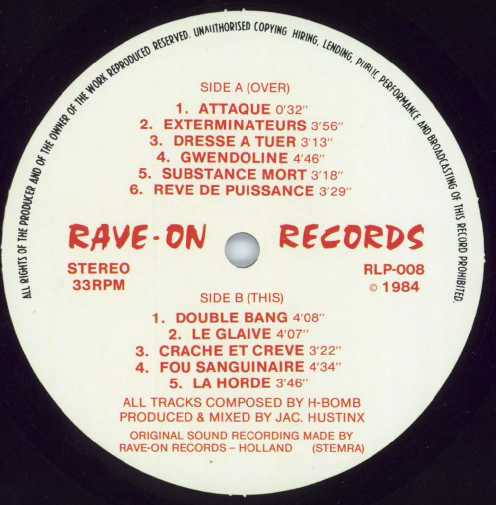 H-Bomb Attaque Dutch vinyl LP album (LP record) 6-NLPAT813200