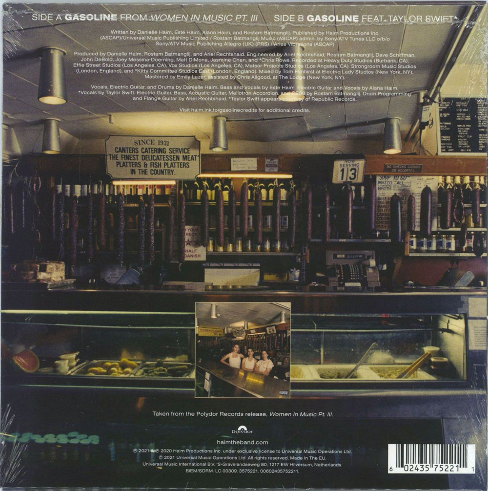 Haim Gasoline - RSD 2021 - Light Blue Vinyl - Sealed UK 7" vinyl single (7 inch record / 45) 602435752211