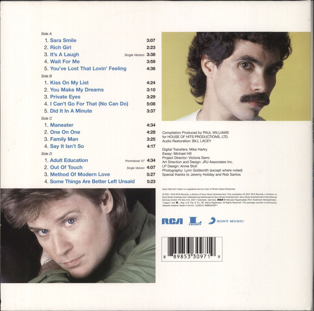 Hall & Oates The Very Best Of - Blue/Grey Vinyl - EX UK 2-LP vinyl record set (Double LP Album) 889853309719