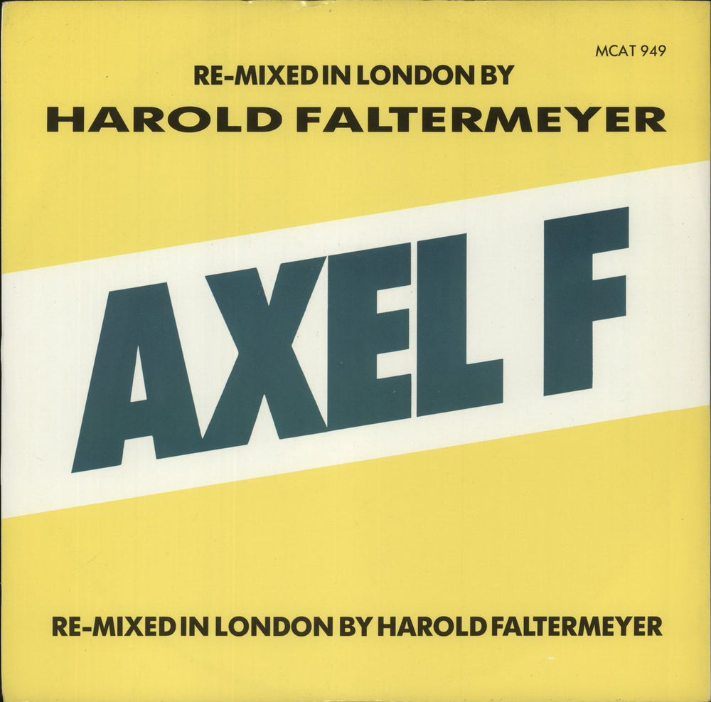 Harold Faltermeyer Axel F (The London Mix) UK 12" vinyl single (12 inch record / Maxi-single) MCAT949