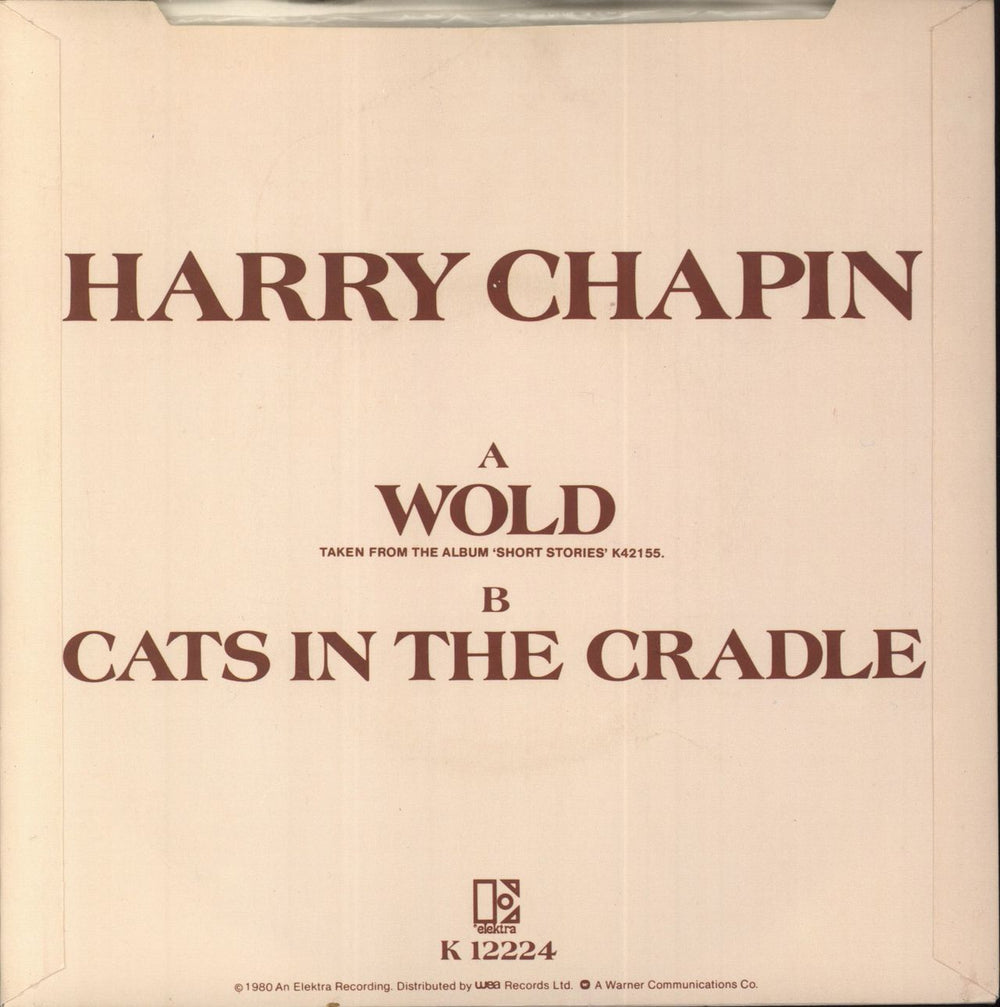 Harry Chapin WOLD - 2nd - P/S UK 7" vinyl single (7 inch record / 45)