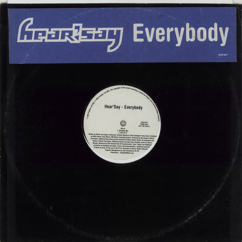 Hear'say Everybody UK Promo 12" vinyl single (12 inch record / Maxi-single) HEAR'SAY7