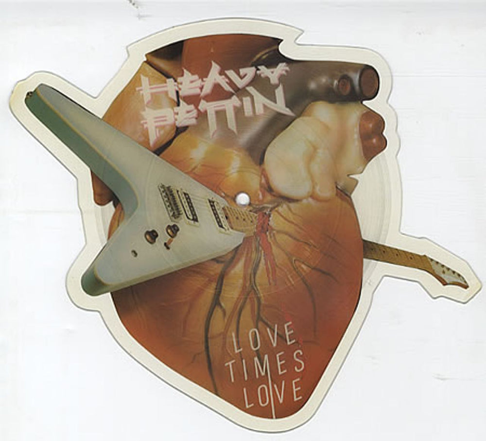 Heavy Pettin Love Times Love UK shaped picture disc (picture disc vinyl record) HEPP3