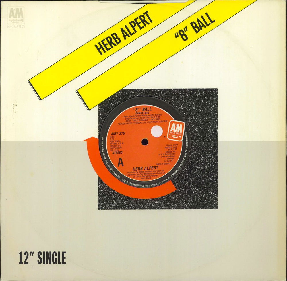 Herb Alpert "8" Ball UK 12" vinyl single (12 inch record / Maxi-single) AMY276
