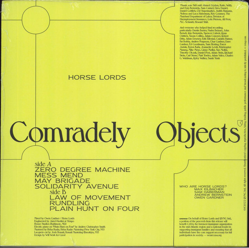 Horse Lords Comradely Objects - Sealed US vinyl LP album (LP record) 747742384660