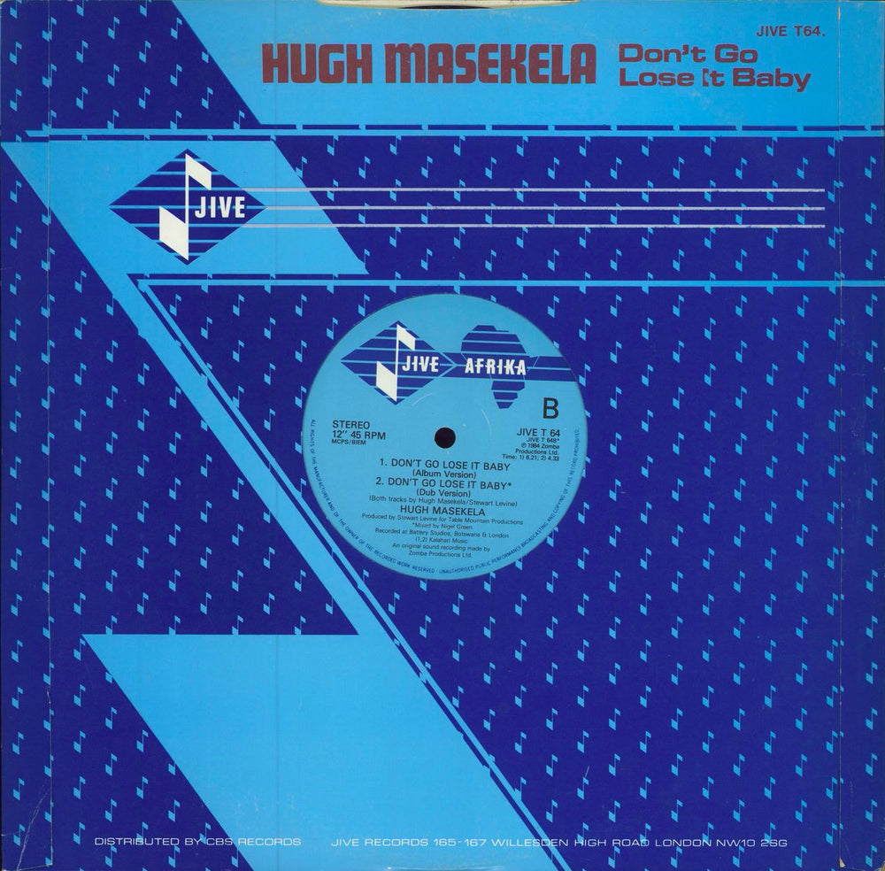 Hugh Masekela Don't Go Lose It Baby UK 12" vinyl single (12 inch record / Maxi-single)