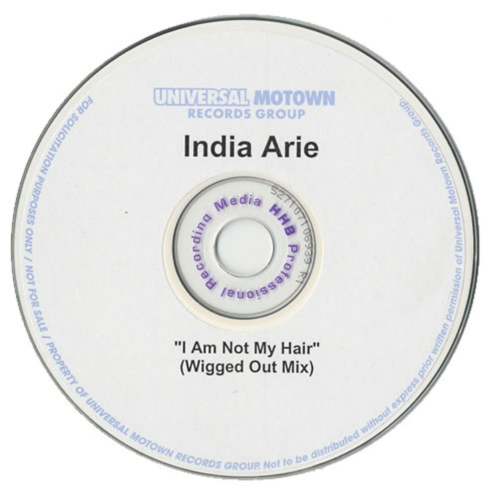 India.Arie I Am Not My Hair - Wigged Out Mix US Promo CD-R acetate CDR ACETATE