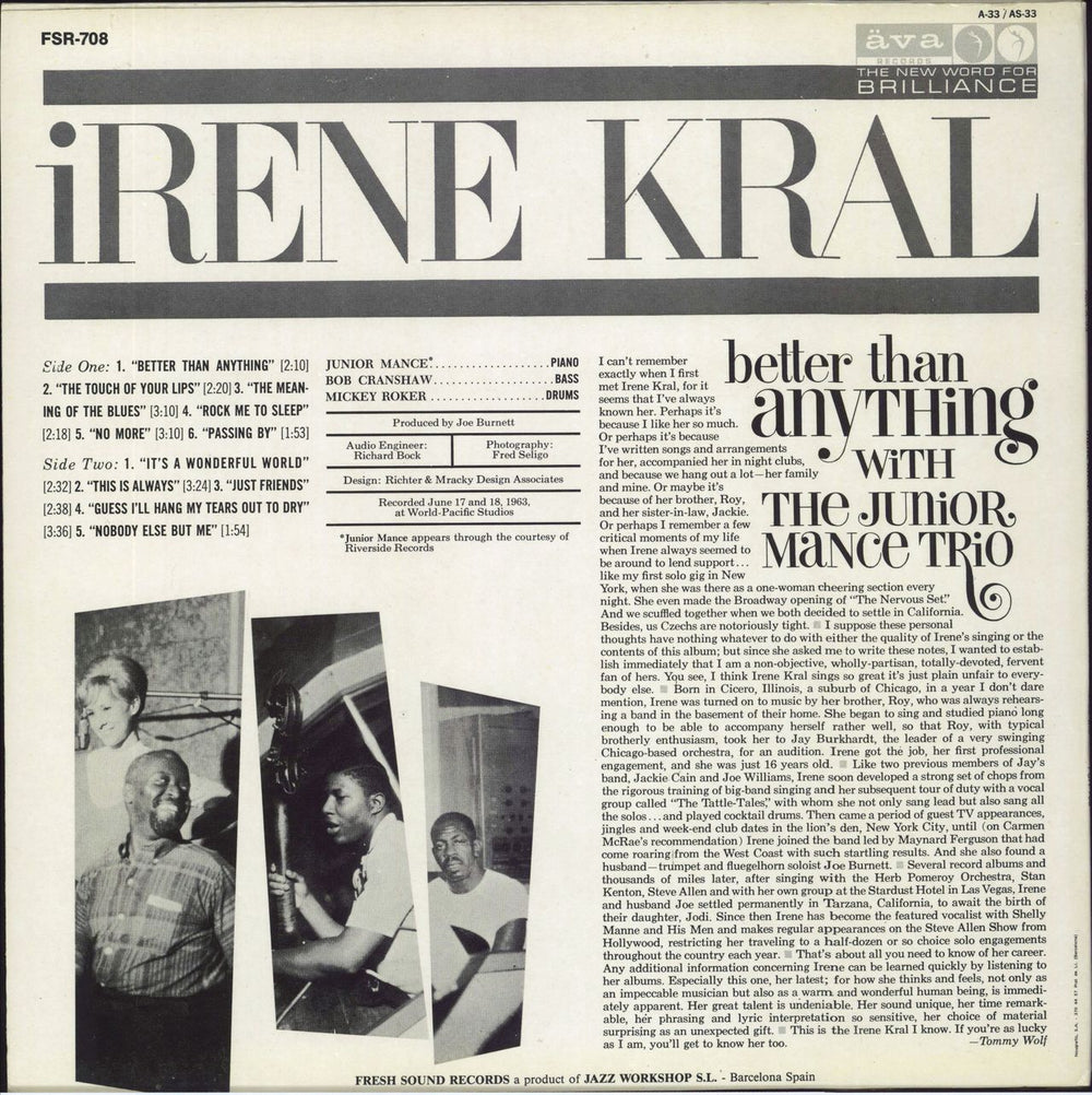 Irene Kral Better Than Anything Spanish vinyl LP album (LP record)