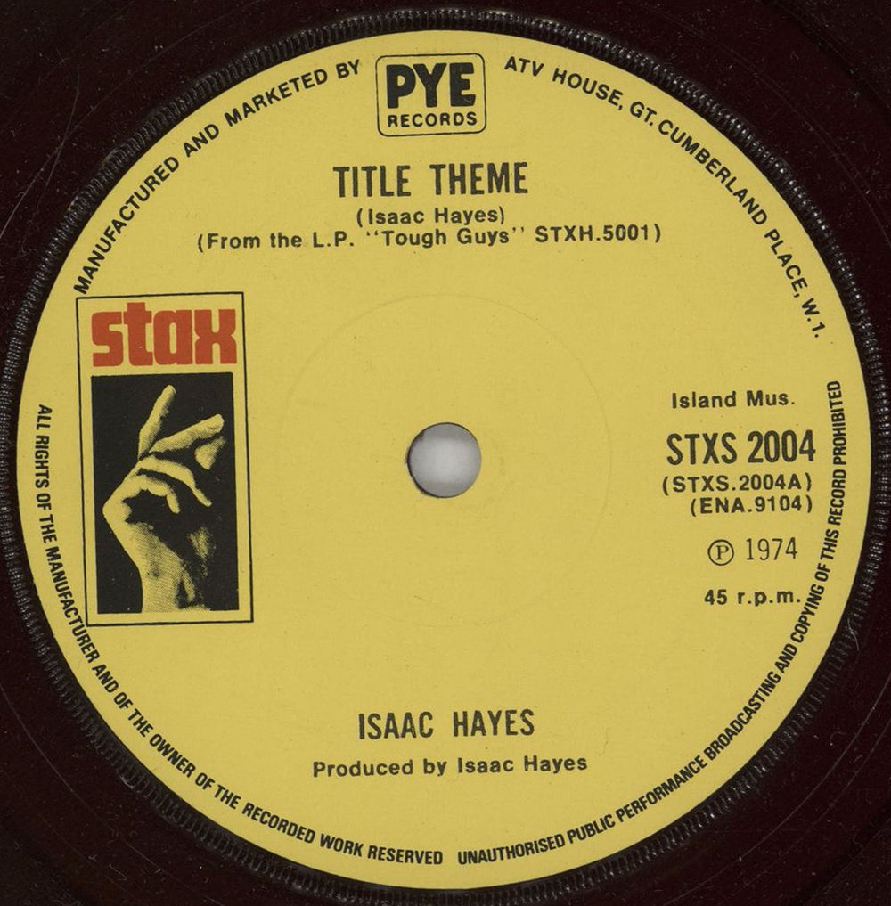 Isaac Hayes Title Theme UK 7" vinyl single (7 inch record / 45) STXS2004