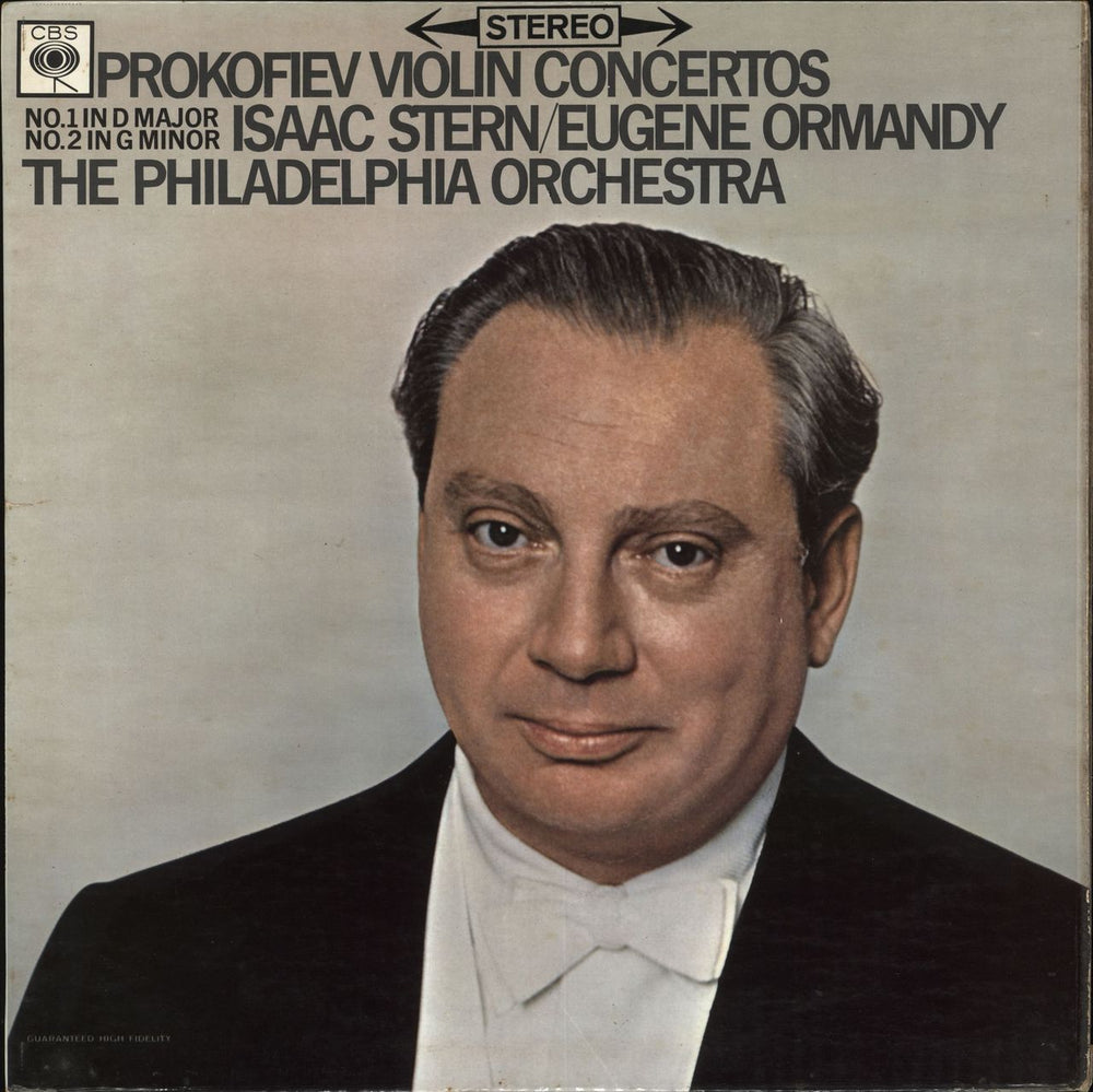 Isaac Stern Prokofiev: Violin Concertos UK vinyl LP album (LP record) SBRG72269