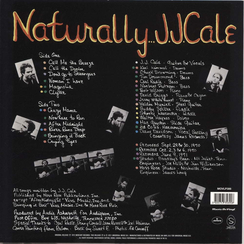 J.J. Cale Naturally - 180 Gram UK vinyl LP album (LP record) 600753356906