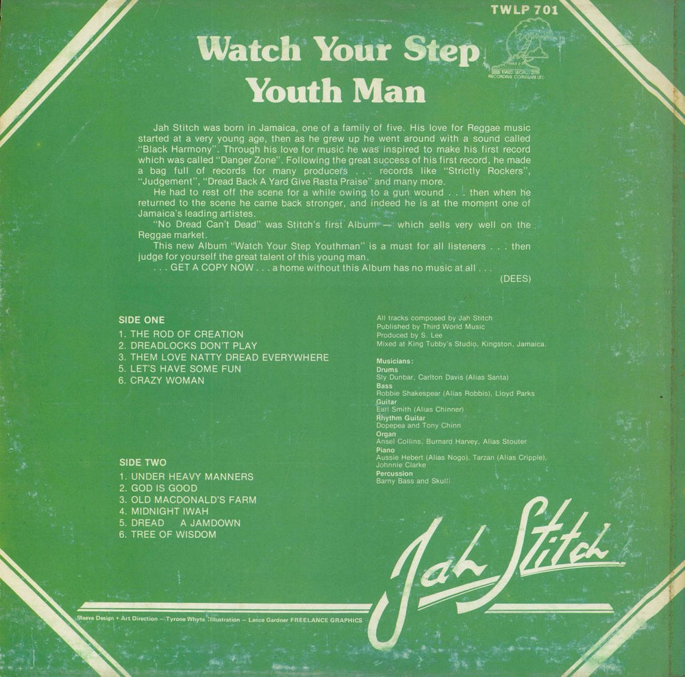 Jah Stitch Watch Your Step Youth Man UK vinyl LP album (LP record)