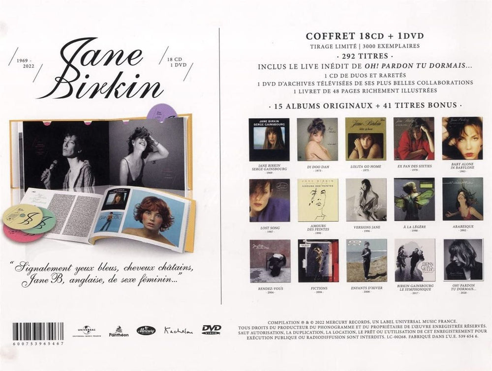 Jane Birkin Jane Birkin 1969 - 2022 - Sealed French CD Album Box Set JBIDXJA803934