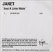 Janet Jackson Just A Little While UK Promo CD-R acetate CDR ACETATE