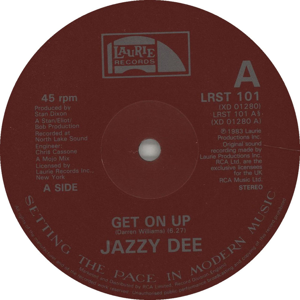 Jazzy Dee Get On Up UK 12" vinyl single (12 inch record / Maxi-single) LRST101