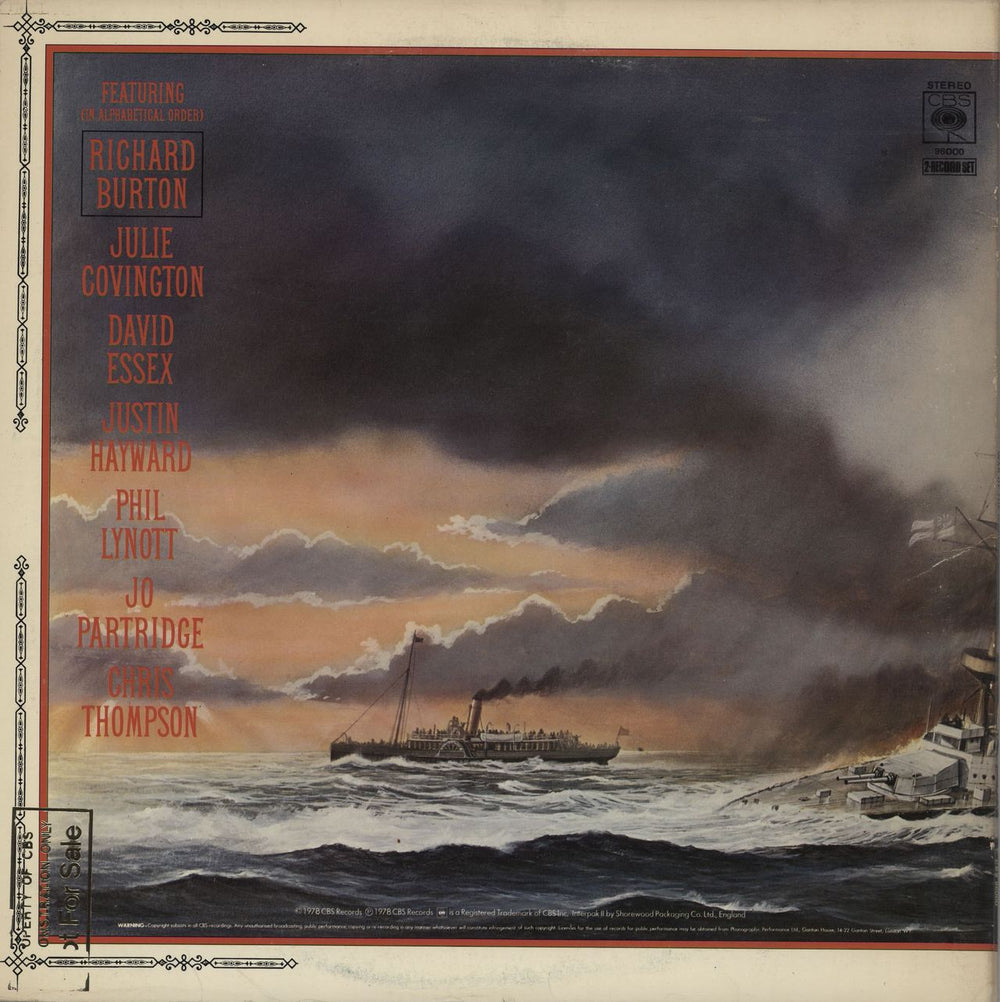 Jeff Wayne The War Of The Worlds - 2nd - Single Song Sticker/Gold promo stamp UK 2-LP vinyl record set (Double LP Album)