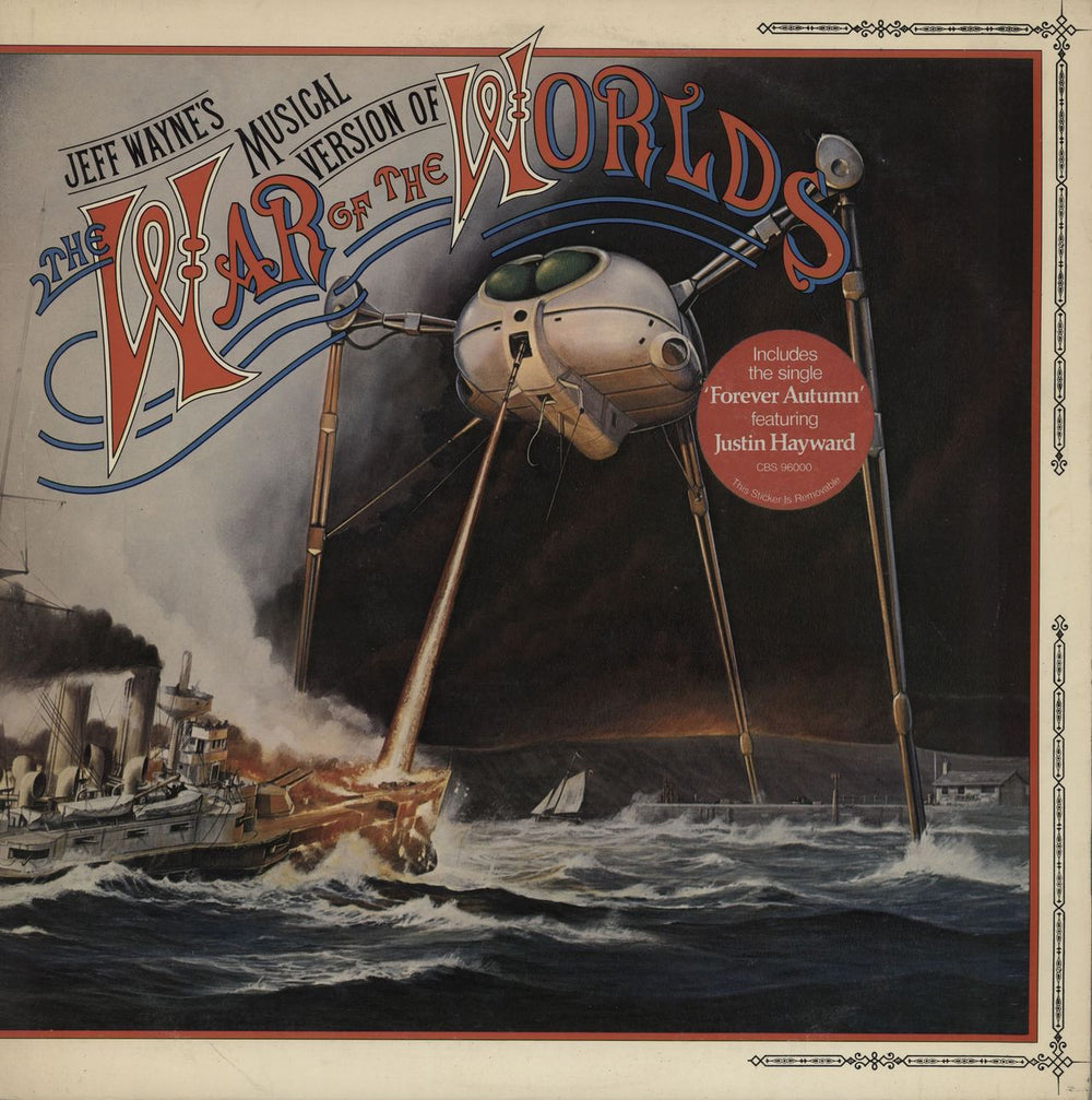 Jeff Wayne The War Of The Worlds - 2nd - Single Song Sticker/Gold promo stamp UK 2-LP vinyl record set (Double LP Album) 96000