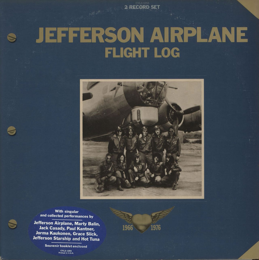 Jefferson Airplane Flight Log - stickered p/s - EX US 2-LP vinyl record set (Double LP Album)