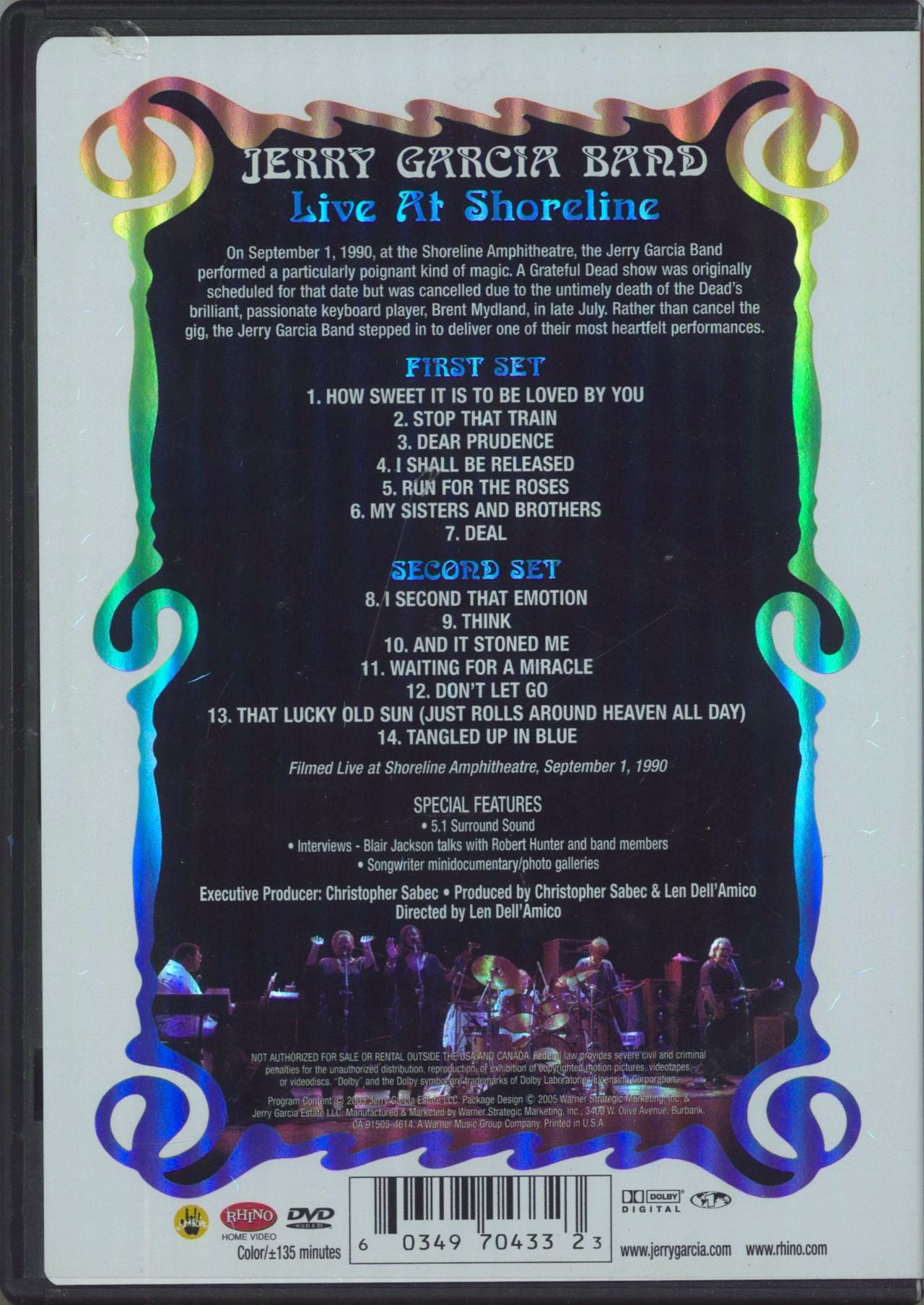 Jerry Garcia Live At Shoreline US DVD — RareVinyl.com